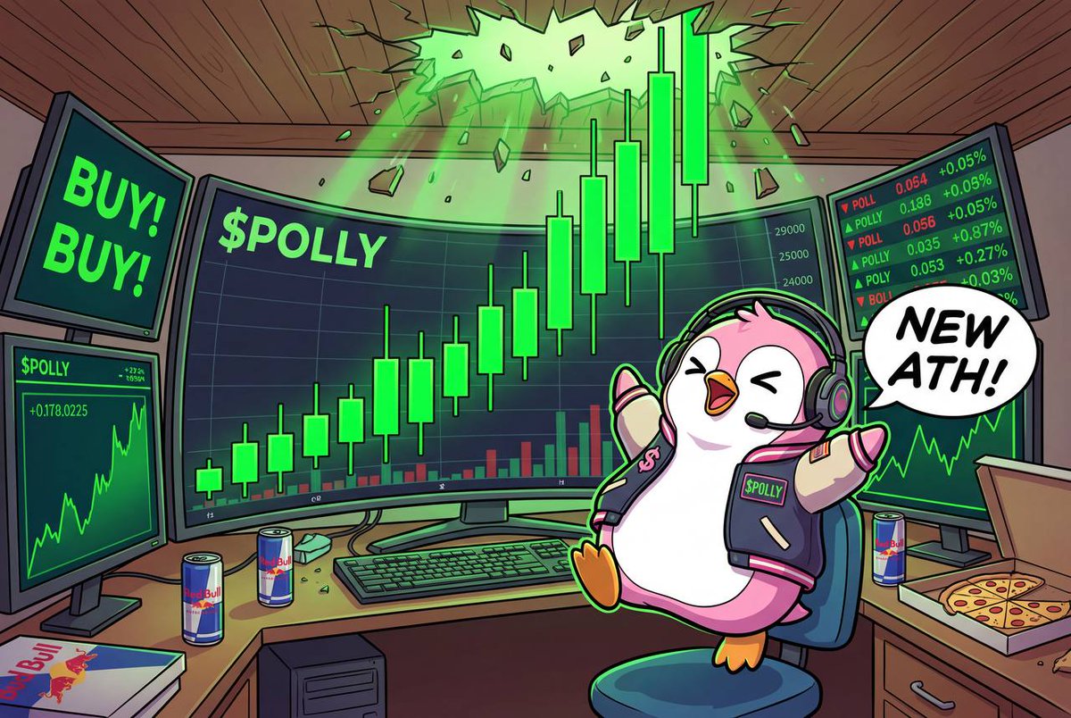 x3.5 SMASHED 到 $POLLY 和 NEW ATH 🤯🚀 人们注意到文章以及与 $PENGU 的联系 看起来 👀 赶紧发送 📈