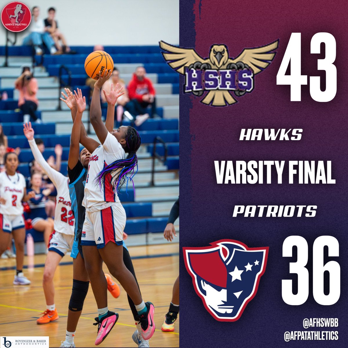 AFPatAthletics's tweet image. @AFHS_WBB Final Score: Your Lady Patriots battled hard, but ultimately fell to Holly Springs. #PatFam #RepAFHS