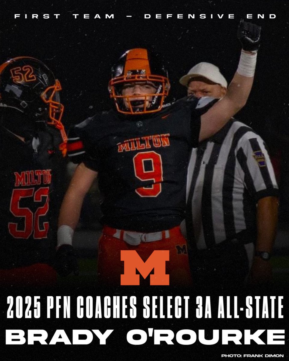 Congratulations to Brady O'Rourke for being named PFN Coaches Select 3A All-State First Team Defensive End! Brady ended the season with 105 total tackles with 18 tackles for a loss, 7.5 sacks, and 15 quarterback hurries. We are so #PantherProud!