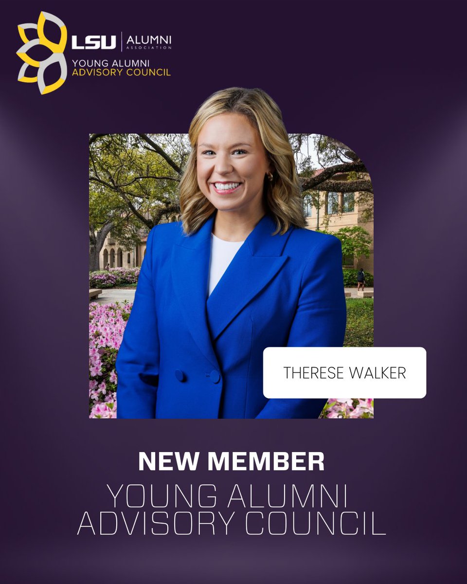 AlumniLSU's tweet image. 🎉 Welcome to our newest Young Alumni Advisory Council members: Nicole Torres (’18 B.S. Sports Admin), Therese Walker (’17 B.S. M.Com) &amp;amp; Connor LeBlanc (’15 B.A., ’20 JD/MBA)! Excited to see your impact across Tiger Nation!
#lsualumniassociation #lsualumniyaac