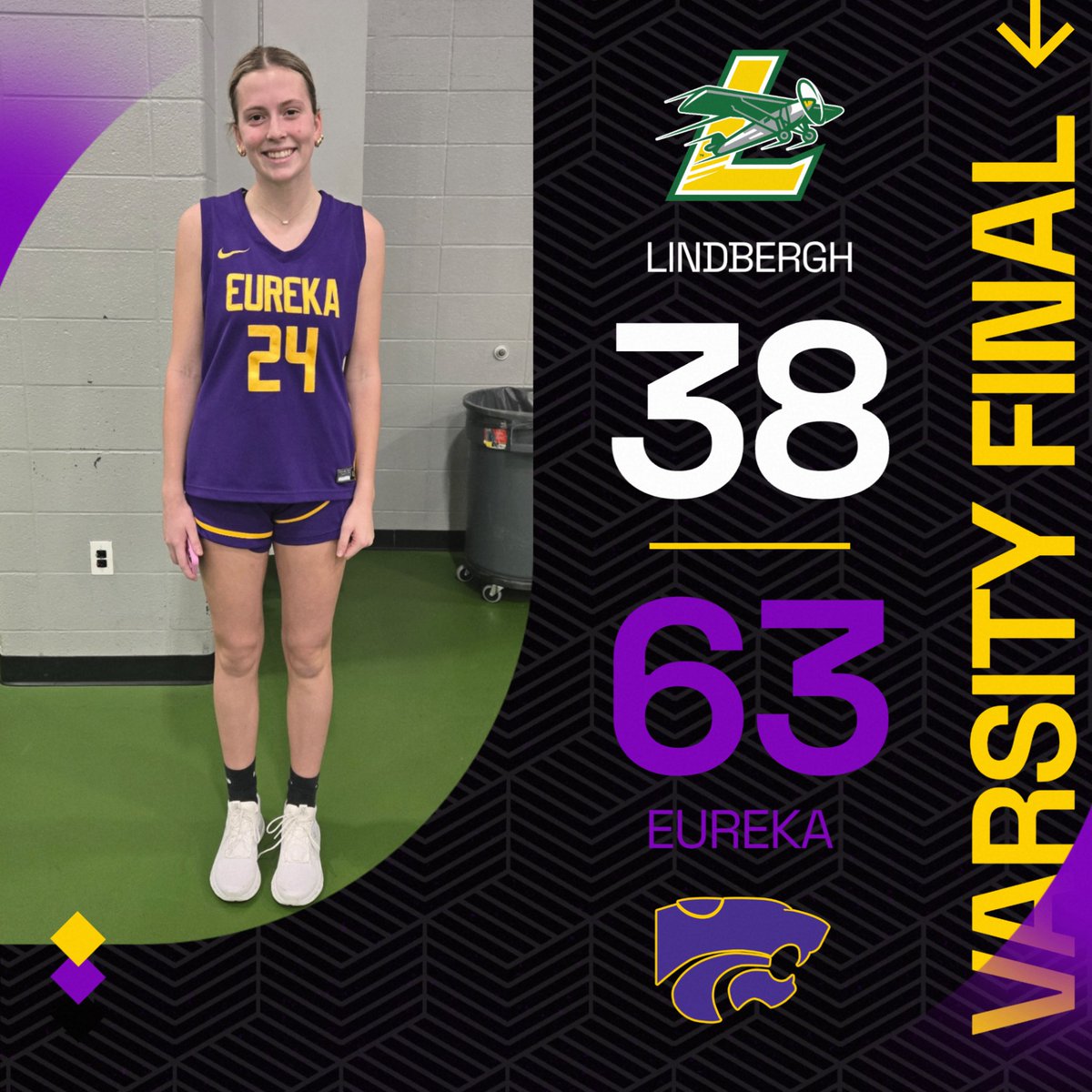 EurekaMOWBB's tweet image. Varsity with a good team win over Lindbergh!
Player of Game: Tessa Bauer