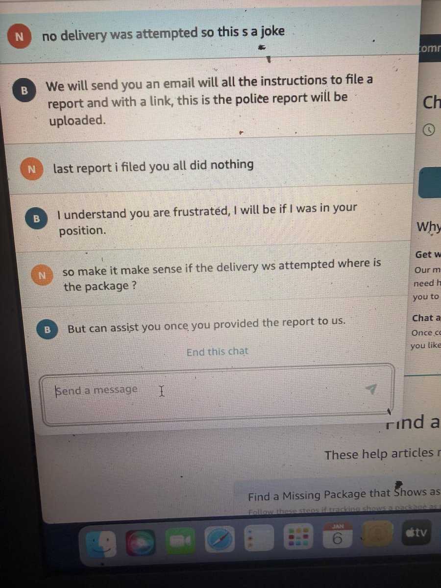 This is how <a href="/amazon/">Amazon</a> <a href="/AmazonHelp/">Amazon Help</a> treats customers. TV stand marked delivered to porch. I HAVE NO PORCH I been calling since yesterday. None came here to deliver nothing. Oh and the day before the tv was left outside . Now it’s contact the #nypd this is insane <a href="/BBBTriCounties/">BetterBusinessBureau</a>