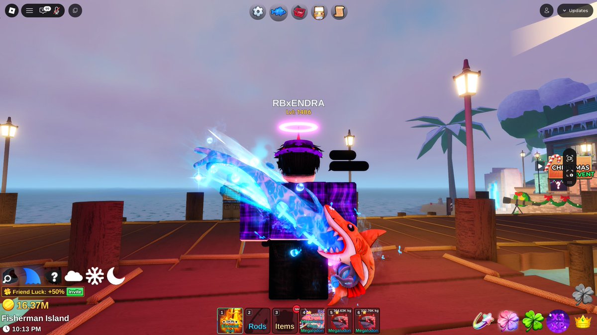 xdrnas's tweet image. 💎🦈Giveaway fish it special dapetin megalofrend dan diamond rod🦈💎

🎁Prize🎁
♡ 1 frozen krampus
♡ 1 dino kohana &amp;amp; 5 evolved enchant stone
♡ 1 slot join ps x8 24 jam (no script!!)

📝 rules: 
1. RT + like tweet ini dan reply with foto mancing kalian 🐋

End 10 januari 💎