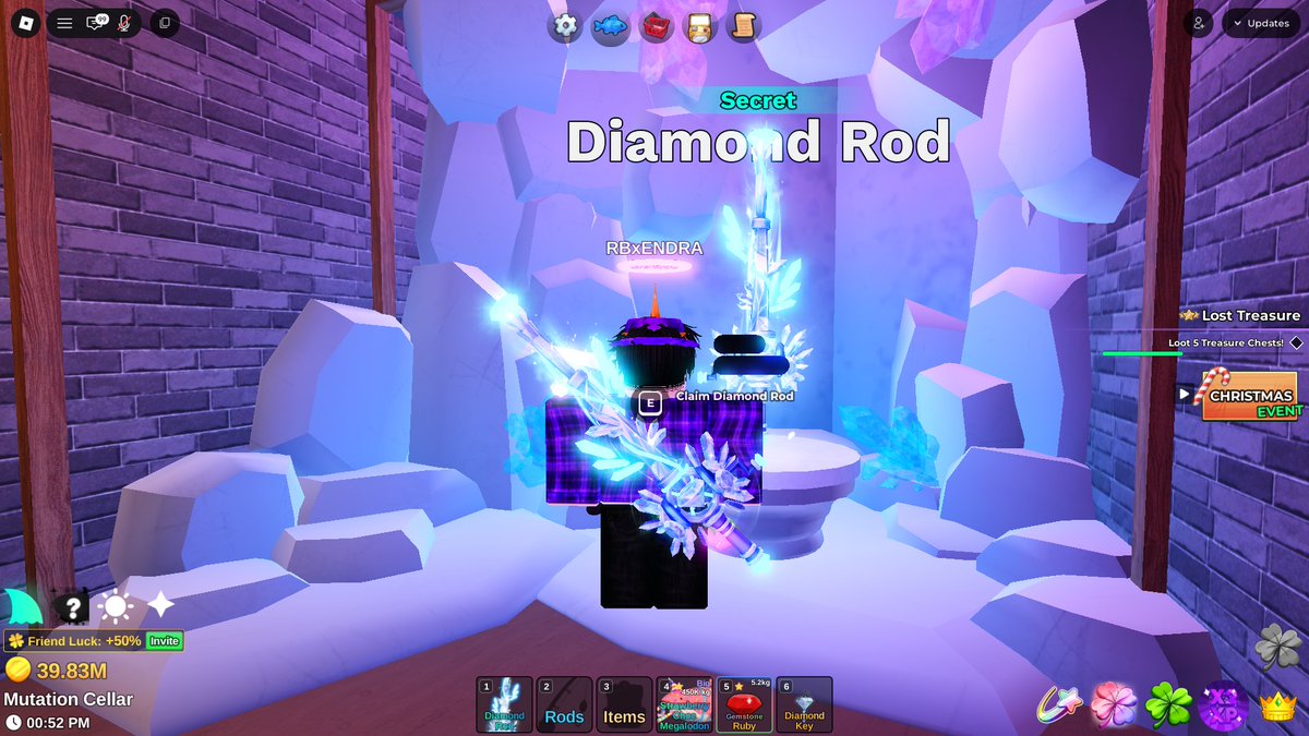 xdrnas's tweet image. 💎🦈Giveaway fish it special dapetin megalofrend dan diamond rod🦈💎

🎁Prize🎁
♡ 1 frozen krampus
♡ 1 dino kohana &amp;amp; 5 evolved enchant stone
♡ 1 slot join ps x8 24 jam (no script!!)

📝 rules: 
1. RT + like tweet ini dan reply with foto mancing kalian 🐋

End 10 januari 💎
