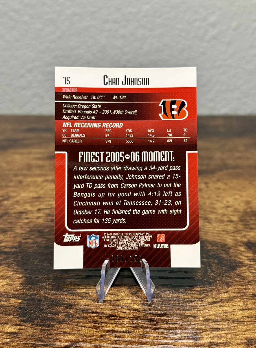 🐅 Bengals PC Card of the Day…. Day 166 : 2006 Topps Finest Chad