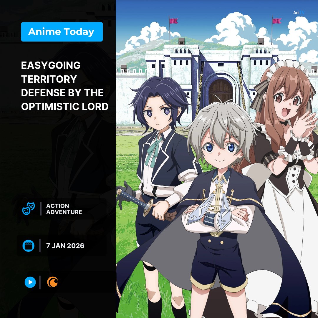 AniTV_net's tweet image. ✨ Anime Starts Today ✨

1. SHIBOYUGI: Playing Death Games to Put Food on the Table
▶️Crunchyroll, Netflix

2. Hell Teacher: Jigoku Sensei Nube Part 2 

3. An Adventurer’s Daily Grind at Age 29
▶️Crunchyroll

4. Easygoing Territory Defense by the Optimistic Lord
▶️Crunchyroll