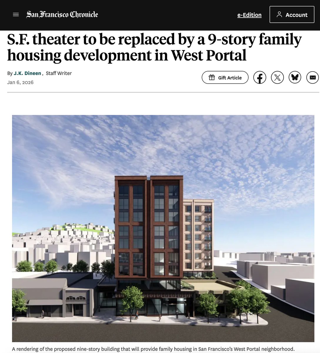 AB 2011 + State Density Bonus Law for the win.

This is one of the commercial corridors upzoned by <a href="/DanielLurie/">Daniel Lurie 丹尼爾·羅偉</a>'s Family Zoning Plan. The developer evidently did not like what it offered, opting to proceed under state law instead (despite costly labor requirements).