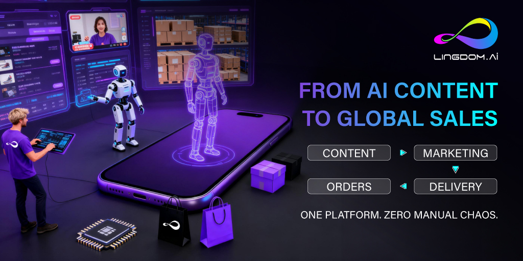 LingDom_Ai's tweet photo. From AI-generated content to real global sales all in one intelligent system.

https://t.co/PXEou3NOxd connects content creation, marketing, order management, and delivery into a fully automated commerce pipeline.
No fragmented tools. No manual chaos. Just AI running business at scale.
🔹 Create once
🔹 Distribute globally
🔹 Fulfill automatically

This is how AI becomes real revenue.

📢Telegram Channel: https://t.co/hKxPovHGJj 
🗨️Telegram Chat: https://t.co/I2TzV9bhqf 

#LINGDOMAI #MATRIXAI #AICOMMERCE #WEB3