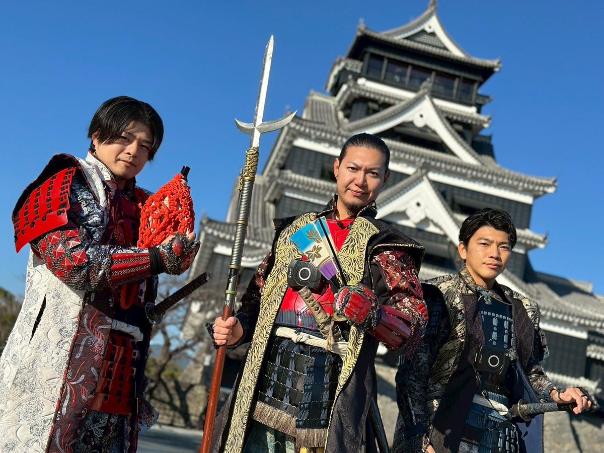 熊本城“こんにちは”武将隊！ 本日は御覧の布陣にて出陣！ 11:30〜 城彩