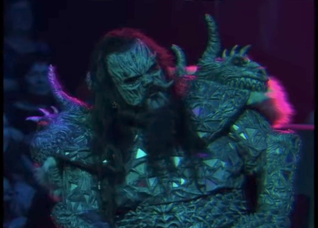 Mr Lordi on Yle tv 2o25📺💀💀🕸️💀👾👾Finnish show celebrating past Eurovision winners, here Mr is enjoying a group covering Modern Talking, really good cover too 😃
