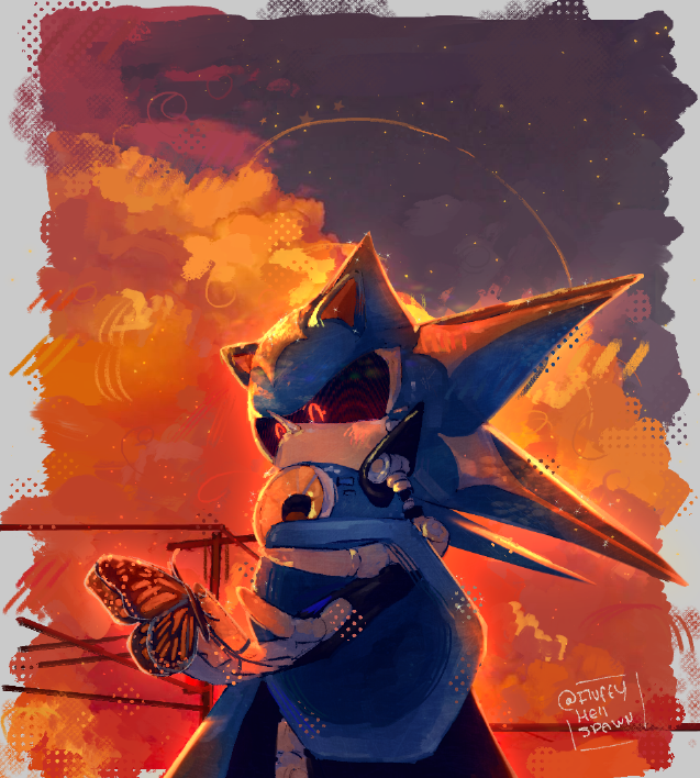 kazzzzzkaz's tweet image. drew instead of sleeping #neometalsonic #fanart  #SonicTheHedgehog #rkgk