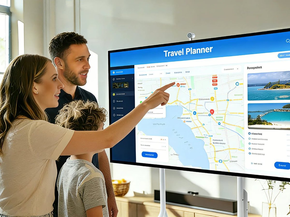 EvanKirstel's tweet photo. CES 2026 energy 😂

A 55-inch smart calendar… on wheels… that runs your entire home.

Because obviously the next step after smart fridges is a giant rolling reminder yelling, “You’re late. Again.” 

Productivity meets dominance.

#CES2026 #SmartHome #TechAbsurdity https://t.co/VC3RizfK6h