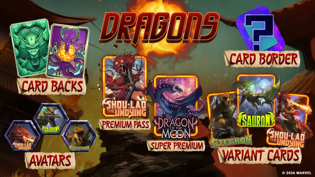 I'm giving away a <a href="/MARVELSNAP/">MARVEL SNAP</a> 🐉Dragons🐉 Premium Season Pass!

For a chance to win:
🚶‍♂️Follow me here on X
🚶‍♀️Follow me @ twitch.tv/comixfans
🚶‍♂️Subscribe @ youtube.com/@comixfan
♥Like this post
♻Retweet this post
📢Reply with the card you most want this season!