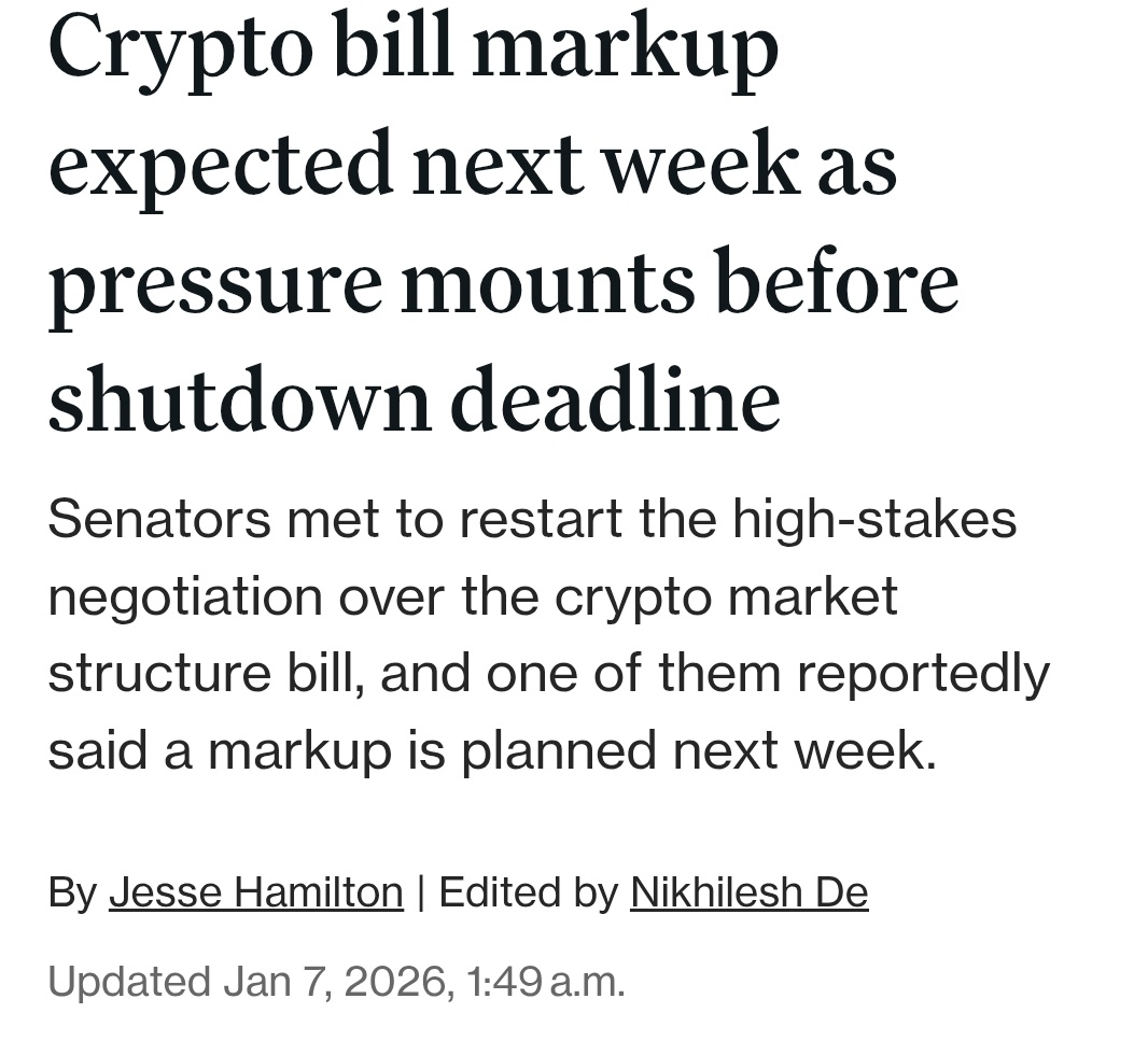 U.S. Senate resumes crypto bill talks — Lawmakers are pushing to restart  negotiations on a major crypto market structure bill before the shutdown  deadline, potentially affecting regulation.