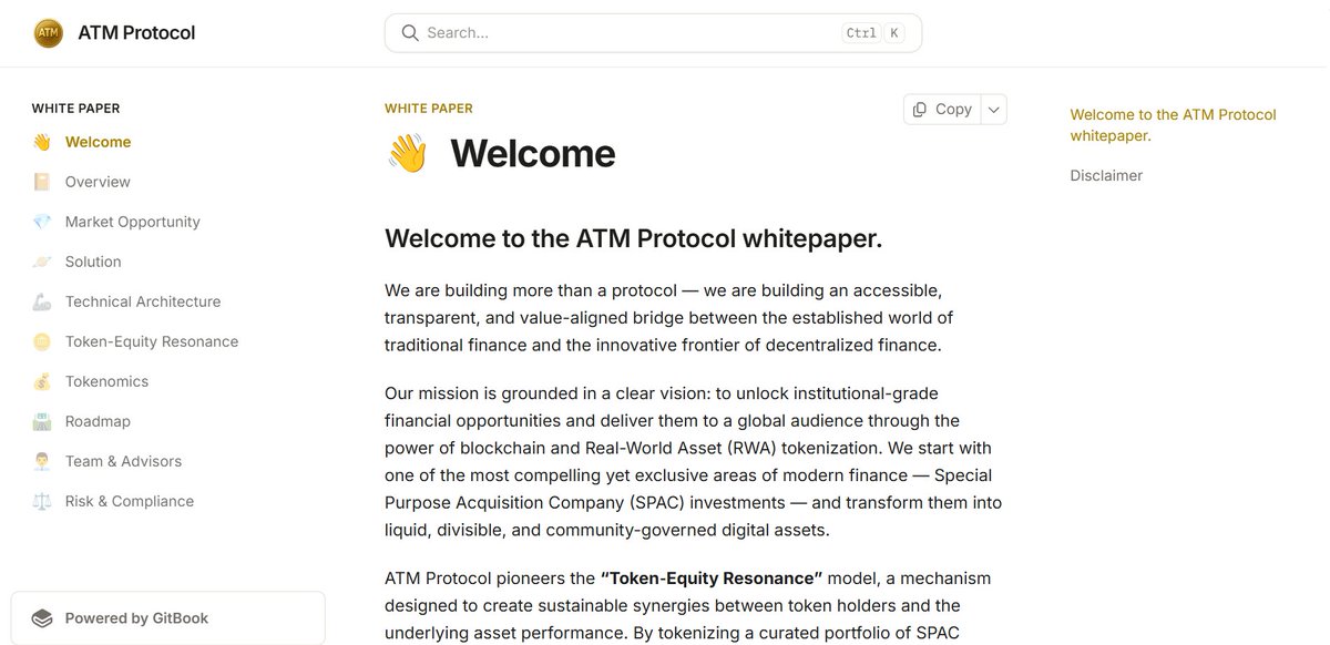 SpacConsultants's tweet image. The ATM RIGHTS protocol white paper version 1.0 has been officially released. Please refer to it.
atmprotocol.gitbook.io/docs
