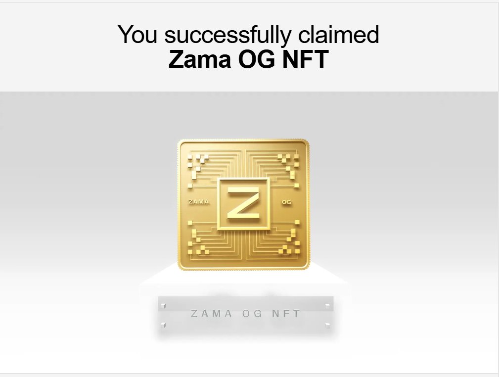 Big time is coming, <a href="/zama/">Zama</a> OG nft is claimed.