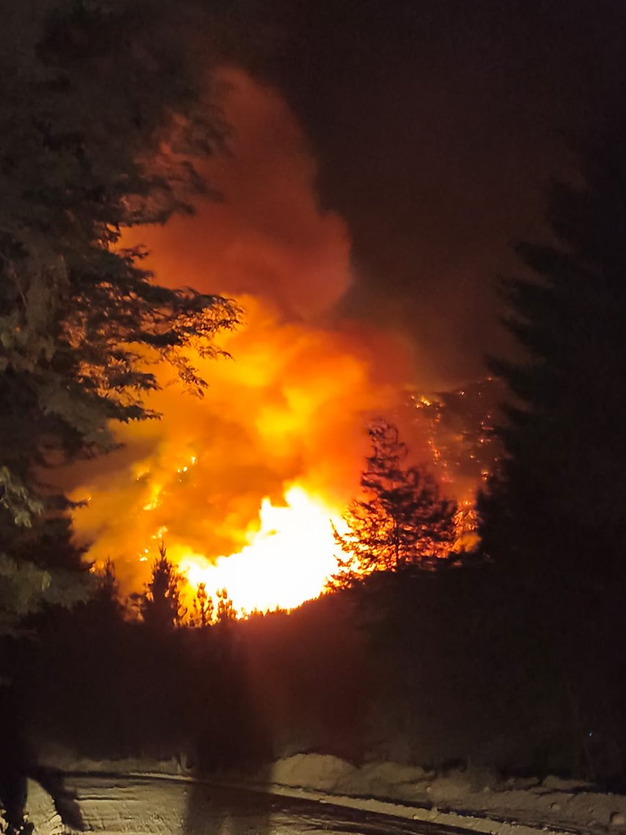 cecamarano's tweet image. El fuego no da tregua en Chubut. Cruzó el Pirque y llegó a Epuyen.