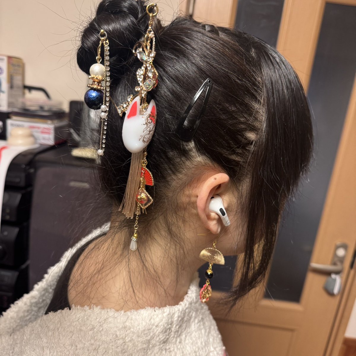 お正月用のかんざし&amp;ピアス
ご注文ありがとうございました！

実際に使ってくれてるよ！って着画を送ってくださったので記念アップ🥰🥰