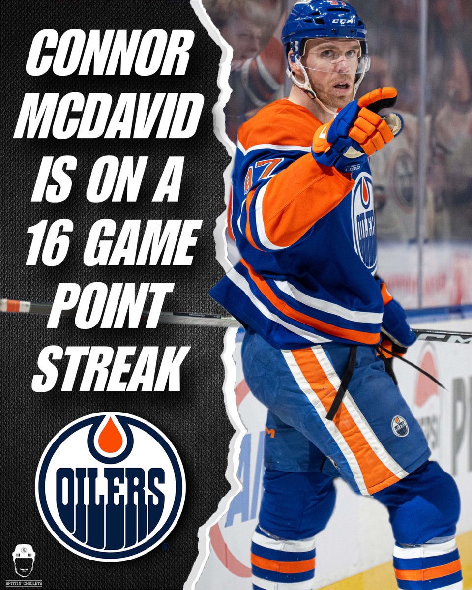 McDavid is on a 16 game HEATER 🔥