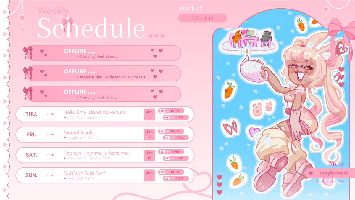 💌 This week’s stream schedule!