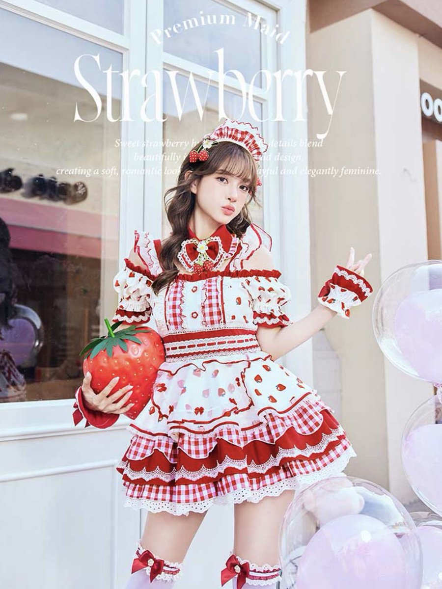 Malymoonさんの 🍓 ストロベリーミルクギンガムメイド🍓 のデザインを
