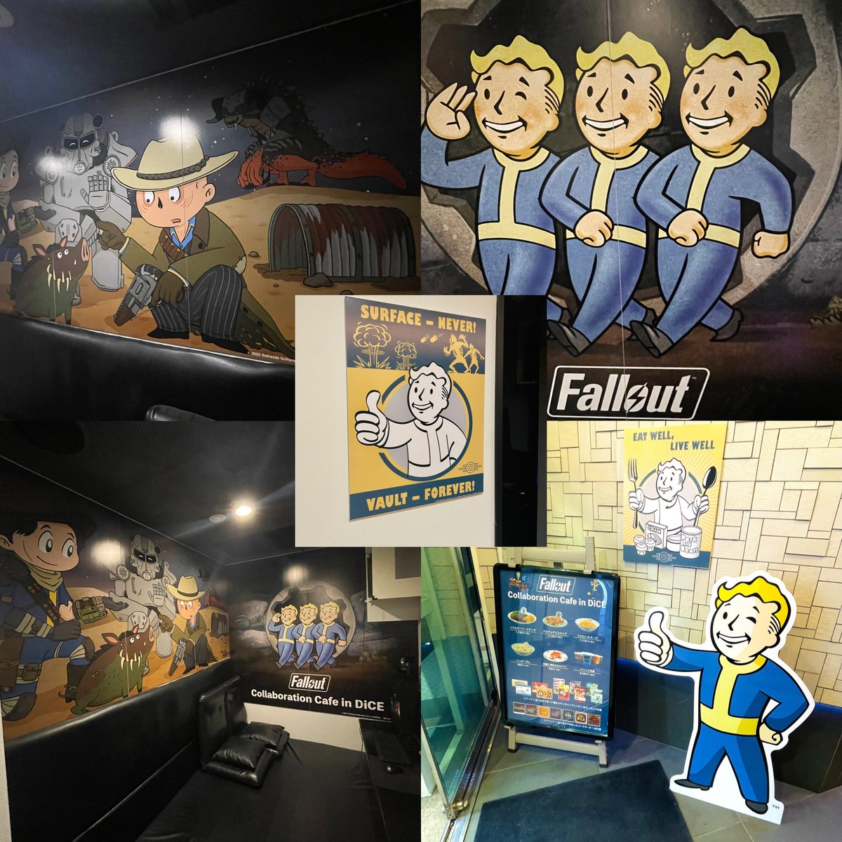 tano0010's tweet photo. 池袋DiCEのFalloutコラボルーム行ってきました!フードのボリュームがすごくて完パイまで行けなかった…デビルエッグの塩っぱさ最高!サルサパリラはチェリーコークみたいな味でフリーのアイス(特にバニラ)が美味しすぎた。ランチョンマットも復活してました✌🏻
#FalloutCafe
#フォールアウト https://t.co/ya2Lo4tua3