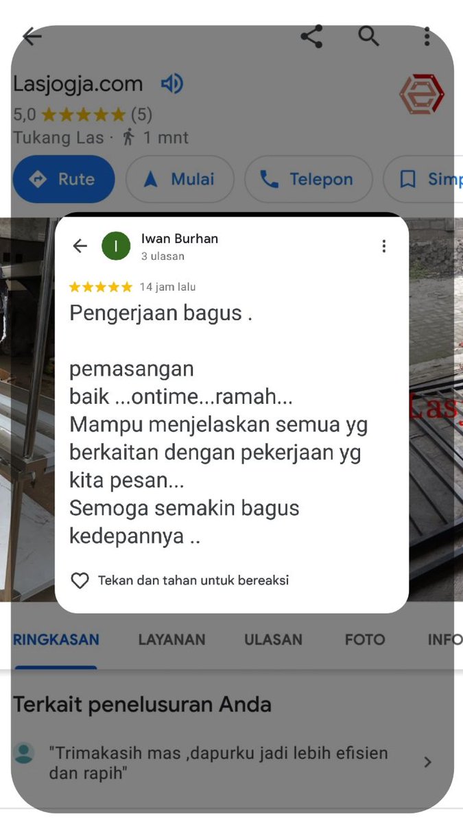 LasJogja's tweet image. Terimakasih atas kepercayaannya menggunakan jasa Kami. 😇

#lasjogjacom #lasjogja #ulasan