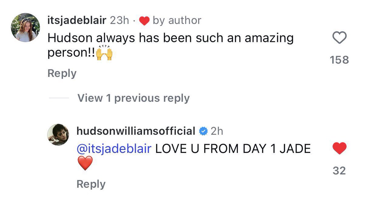 hudsonwupdates's tweet image. Hudson’s comment under this post 🥺😭