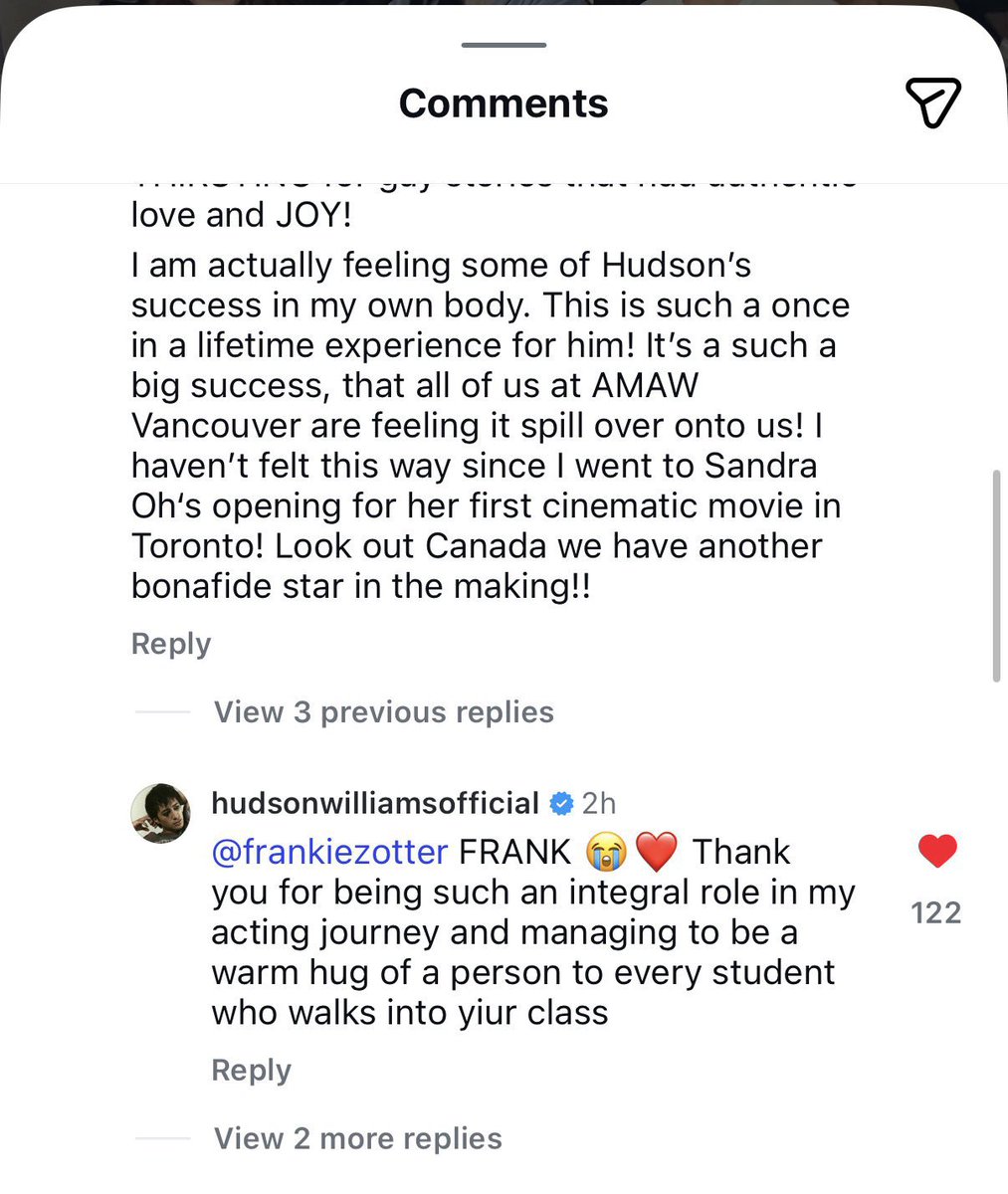 hudsonwupdates's tweet image. Hudson’s comment under this post 🥺😭