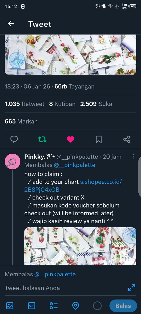 hanaru74221's tweet photo. @__pinkpalette Sangattt lucuuuuu sukaaaa, aku pengoleksi charm kak hehe bakal kepake bangetttt, thank u kak🫶 https://t.co/8PDAt2Dpur