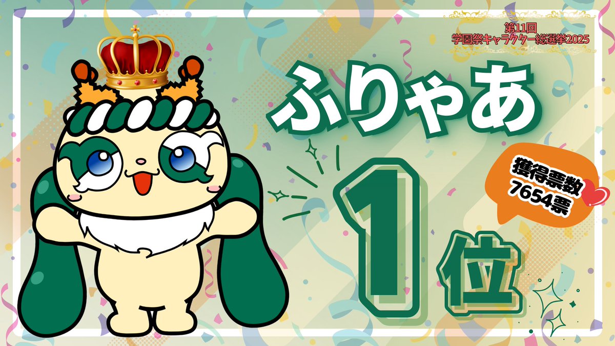 🎉㊗️優勝！！🎉
名大祭公式マスコットキャラクターのふりゃあの、
学園祭キャラクター総選挙2025での優勝を記念して、
名古屋大学生協のホームページで取り上げていただきました！
nucoop.jp/news_2/news_de…
#名大祭 #ふりゃあ #名大生協