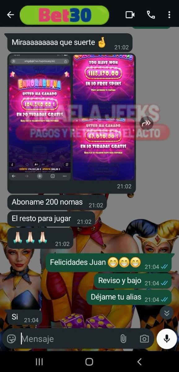 Micajeeks's tweet image. 𝐄𝐗𝐓𝐑𝐄𝐍𝐀𝐍𝐃𝐎 𝐏𝐋𝐀𝐓𝐀𝐅𝐎𝐑𝐌𝐀 𝐄𝐒𝐂𝐋𝐔𝐒𝐈𝐕𝐀 📲

•𝐉𝐔𝐆𝐀 &amp;amp; 𝐆𝐀𝐍𝐀 𝐒𝐈𝐍 𝐋𝐈𝐌𝐈𝐓𝐄𝐒 
•𝐓𝐎𝐃𝐎 𝐇𝐀𝐁𝐈𝐋𝐈𝐀𝐃𝐎 
•𝐏𝐀𝐆𝐎𝐒 𝐀𝐒𝐄𝐆𝐔𝐑𝐀𝐃𝐎𝐒 
𝗟𝗜𝗡𝗘𝗔 𝟭 👇
📲wa.me/5491123394478

𝗟𝗜𝗡𝗘𝗔 𝟮 👇
📲wa.me/5491138498307