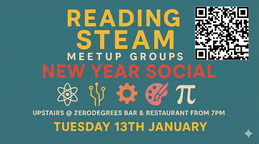Join us for the Reading STEAM New Year Social (Tues 13th Jan) upstairs @ Zero Degrees Reading from 7pm. #scienceinreading #rdggeek #rdguk Please check here for more info: scienceinreading.wordpress.com