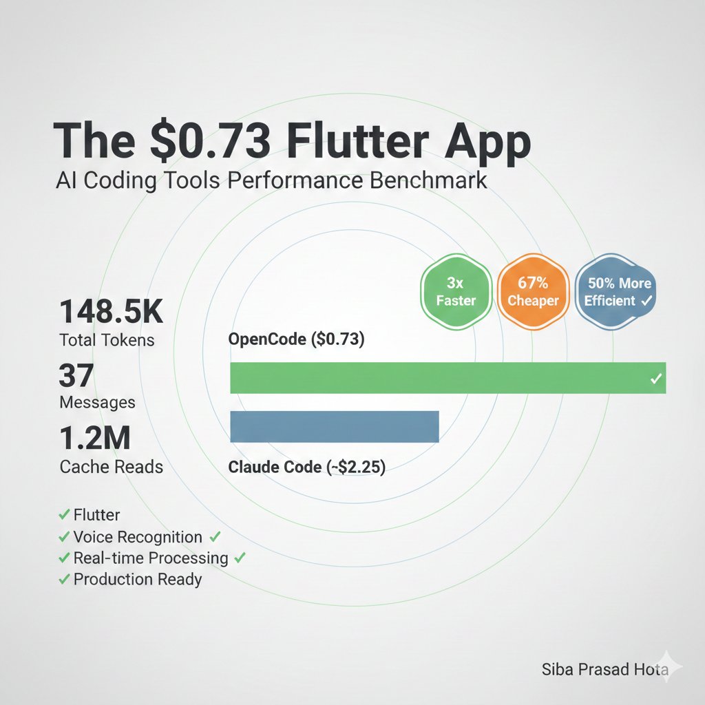 sibahota's tweet photo. The $0.73 Flutter App!

AI Coding Just Got 67% Cheaper &amp; 3x Faster: My Real-World Flutter App Experiment Shows Why Developers Should Pay Attention.

#AICoding #ClaudeAI #FlutterDevelopment #SoftwareDevelopment #AITools #CodingEfficiency #MobileApp #DeveloperProductivity https://t.co/DLAMpp61OB