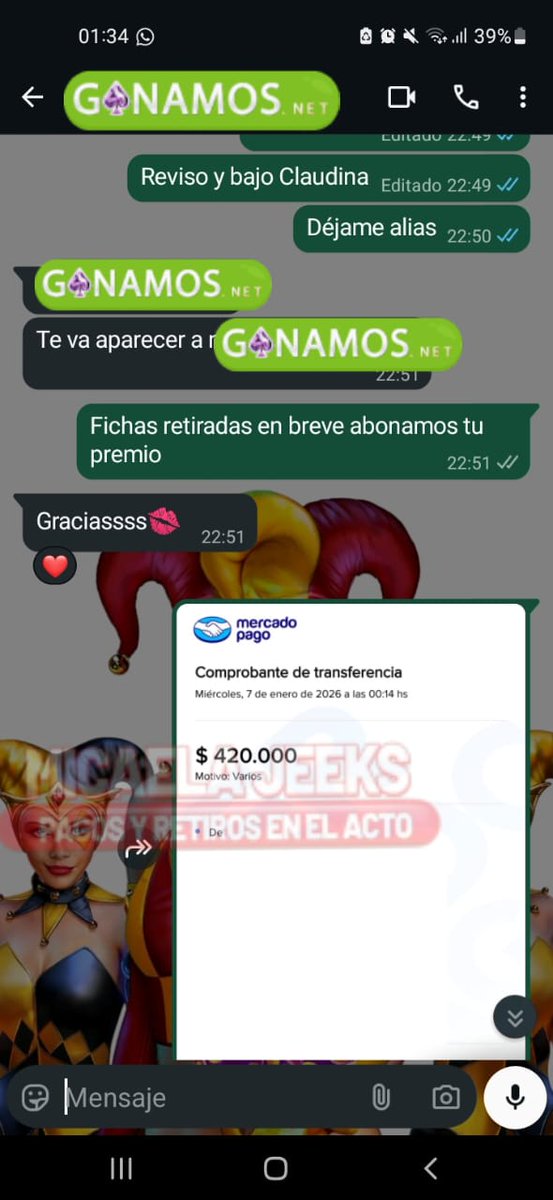 Micajeeks's tweet image. 𝕋𝔼ℝ𝕄𝕀ℕ𝔸 𝕃𝔸 𝕊𝔼𝕄𝔸ℕ𝔸 𝔾𝔸ℕ𝔸ℕ𝔻𝕆 𝔼ℕ ℕ𝕌𝔼𝕊𝕋ℝ𝕆 ℙ𝔸ℕ𝔼𝕃

🪄ℕ𝕆 𝔻𝕌𝔻𝔼𝕊 𝔼ℕ 𝕁𝕌𝔾𝔸ℝ ℂ𝕆ℕ 𝕃𝔸 𝕄𝔼𝕁𝕆ℝ ℝ𝔼𝔻🪄

️ 𝗟𝗜𝗡𝗘𝗔 𝟭 👇
📲wa.me/5491123394478

𝗟𝗜𝗡𝗘𝗔 𝟮 👇
📲wa.me/5491138498307