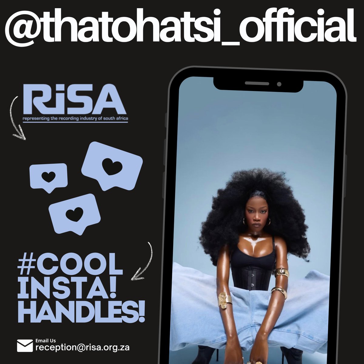 #CoolInstagramHandles!
@thatohatsi_official
Thatohatsi
Musician
The Future South African Roarer
newmoneygang.lnk.to/GamaLam