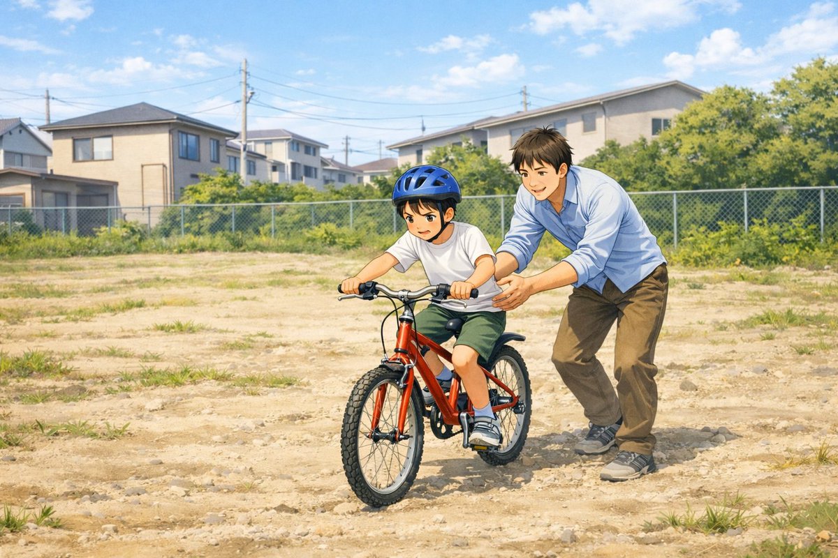AIueo29070's tweet photo. Learning to Ride a Bike
（自転車の練習）
#Chatgpt #自転車の練習 #親子の時間 #日常の一瞬 #LearningToRide #FamilyMoment #SliceOfLife #AIart https://t.co/TioQof7NIq