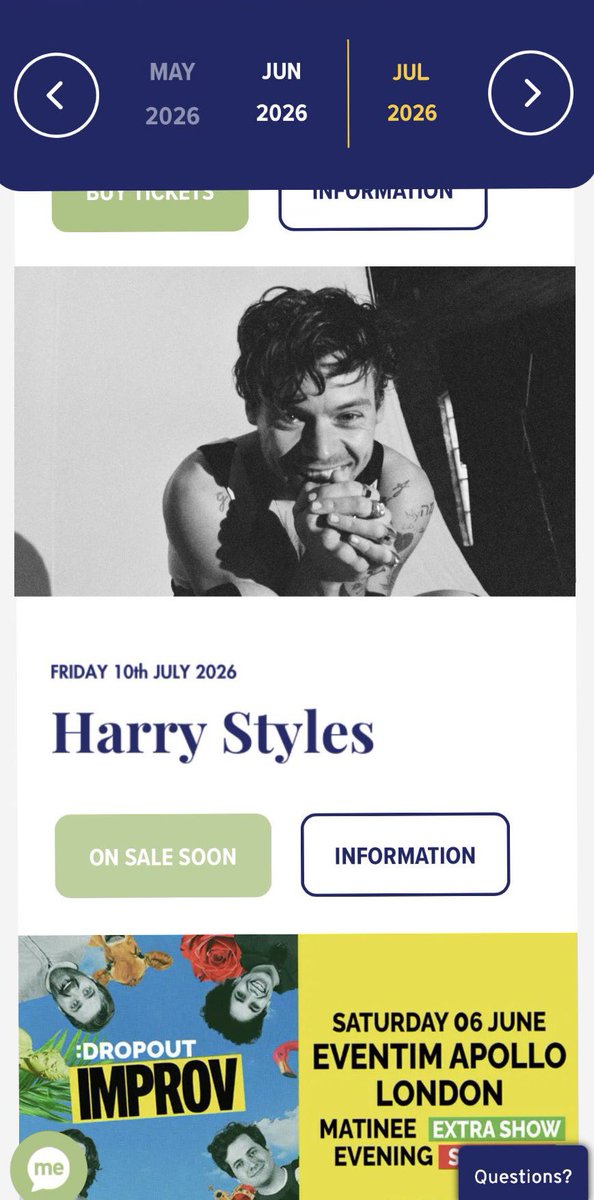 👀RUMOR HAS IT: Some fans discovered two dates scheduled for July at small venues in Paris (the Olympia) and London (the Eventim Apollo)

©️ TEAM1DBZH

#harrystyles #hs #harry