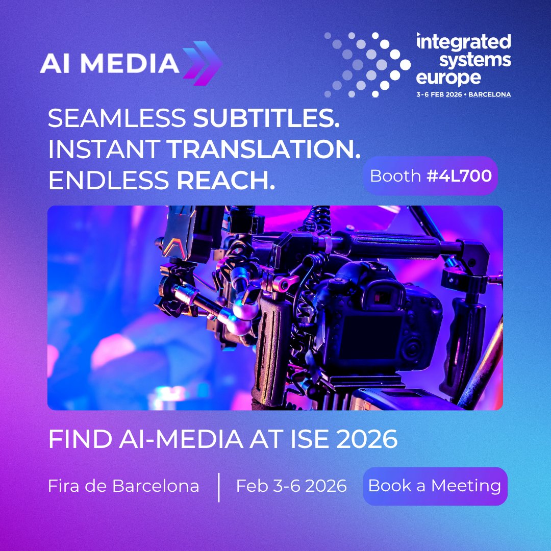 accessinclusion's tweet image. AI-Media is heading to ISE 2026 in Barcelona

Explore:
✨ LEXI Text - live subtitling and text translation
✨ LEXI Voice - real-time AI voice translation
✨ LEXI AD - AI-powered audio description

🔗 Book a Meeting: hubs.ly/Q03ZNcRy0