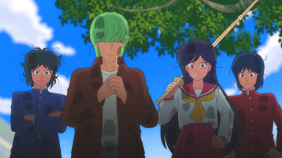 kimengumi_anime's tweet image. /／
 第1話 あらすじ＆先行カット公開！📷💥
\＼

一応中学に転校してきた河川 唯が出会ったのは
とびきりの姿ととびきりの個性を持った5人、その名も“奇面組” !!!!!
kimengumi.com/story/

#1「奇面組登場！」
📺1月9日(金)23:30～
　全国フジテレビ系 #ノイタミナ にて放送
📱1月10日(土)12:00～…