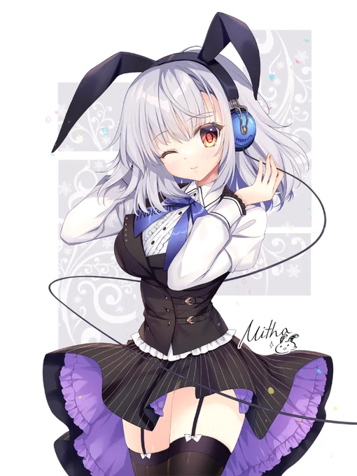 ちょっと遅くなっちゃいましたが、あけましておめでとうございます!イラストは新刊のカラー本から一枚。うさ耳ヘッドフォンの女の子です表情は少し変えてみました。今年も可愛い女の子をたくさん描きたいと思っていますので、どうぞよろしくお願いします～