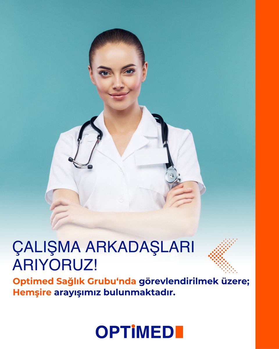 OptimedSH's tweet image. Optimed Sağlık Grubu’nda görevlendirilmek üzere “Hemşire” arıyoruz.

Ailemize katılmak isterseniz;

📧 ik@optimed.com.tr
📋optimed.com.tr/insan-kaynakla…

#OptimedSağlıkGrubu #SağlığınızGüvende #Hemşire #Paramedik #İşİlanı