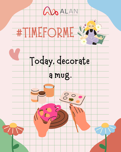 AcuteLeuk's tweet image. 🪴 #TimeForMe
Today, decorate a mug.
Use colors, stickers, or just your imagination.
It doesn’t have to be useful — just yours.
💛 Small creative moments can bring lightness.
#SupportMatters #LeukemiaCommunity