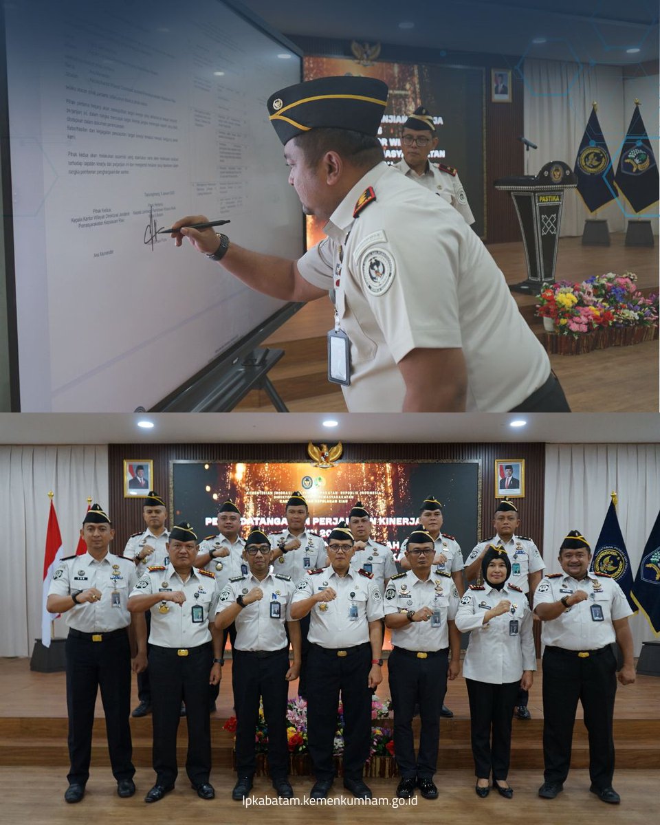 lpkabatam's tweet photo. Hallo #SobatCeria, Kepala UPT Pemasyarakatan Se-Kepulauan Riau hadiri kegiatan Penandatanganan Perjanjian Kinerja Tahun 2026 yang diselenggarakan oleh Kanwil Ditjenpas Kepulauan Riau. Rabu (07/01)

#SetahunBerdampak 
#lpkabatam 
#kemenimipas
#pastiwbkwbbm 
#faizalgerhaniputra https://t.co/Z93FBN0Fxz