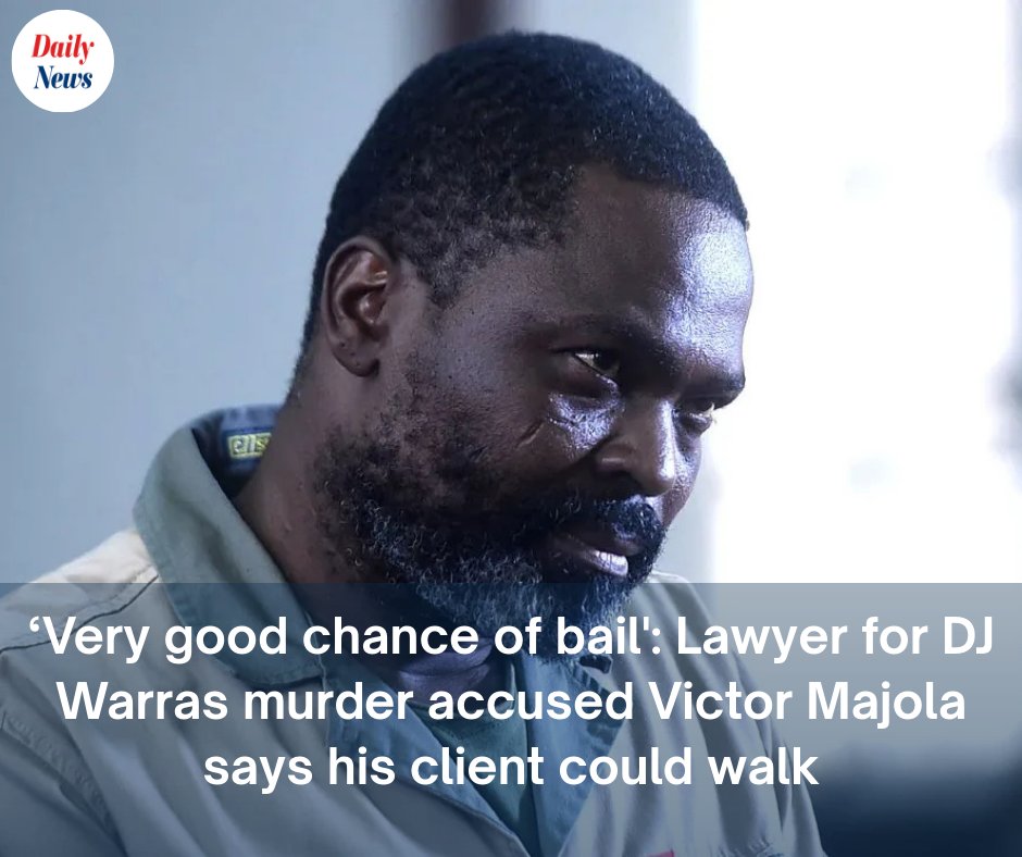 DailyNewsSA's tweet image. "Very good chance of bail," says lawyer for DJ Warras murder accused Victor Majola. Defence claims state has "no prima facie case" with "nothing that links" Majola to the crime.
For more news see dailynews.co.za
#DJWarras #CourtNews #CriminalJustice