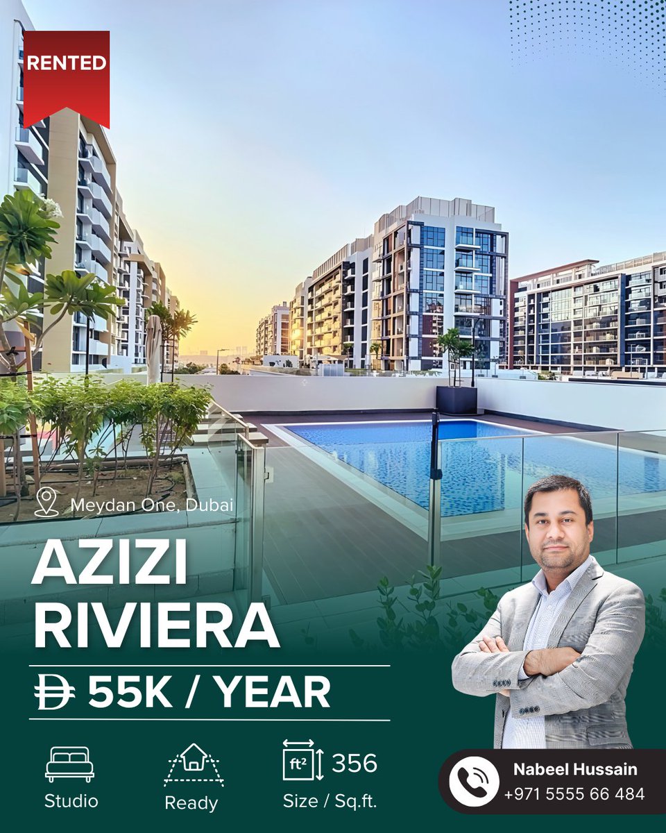 TamaniProp's tweet photo. ✨ Azizi Riviera – Building 44 

A stylish studio in one of Dubai’s most vibrant communities.  
📏 356 sq.ft 
💼 Rented at AED 55,000

Looking for similar investment opportunities in Riviera or across Dubai?  

 Contact us:
📞 +971 5555 66 484  
📍 703, The Prime Tower, Dubai https://t.co/OPTwSRBLGC