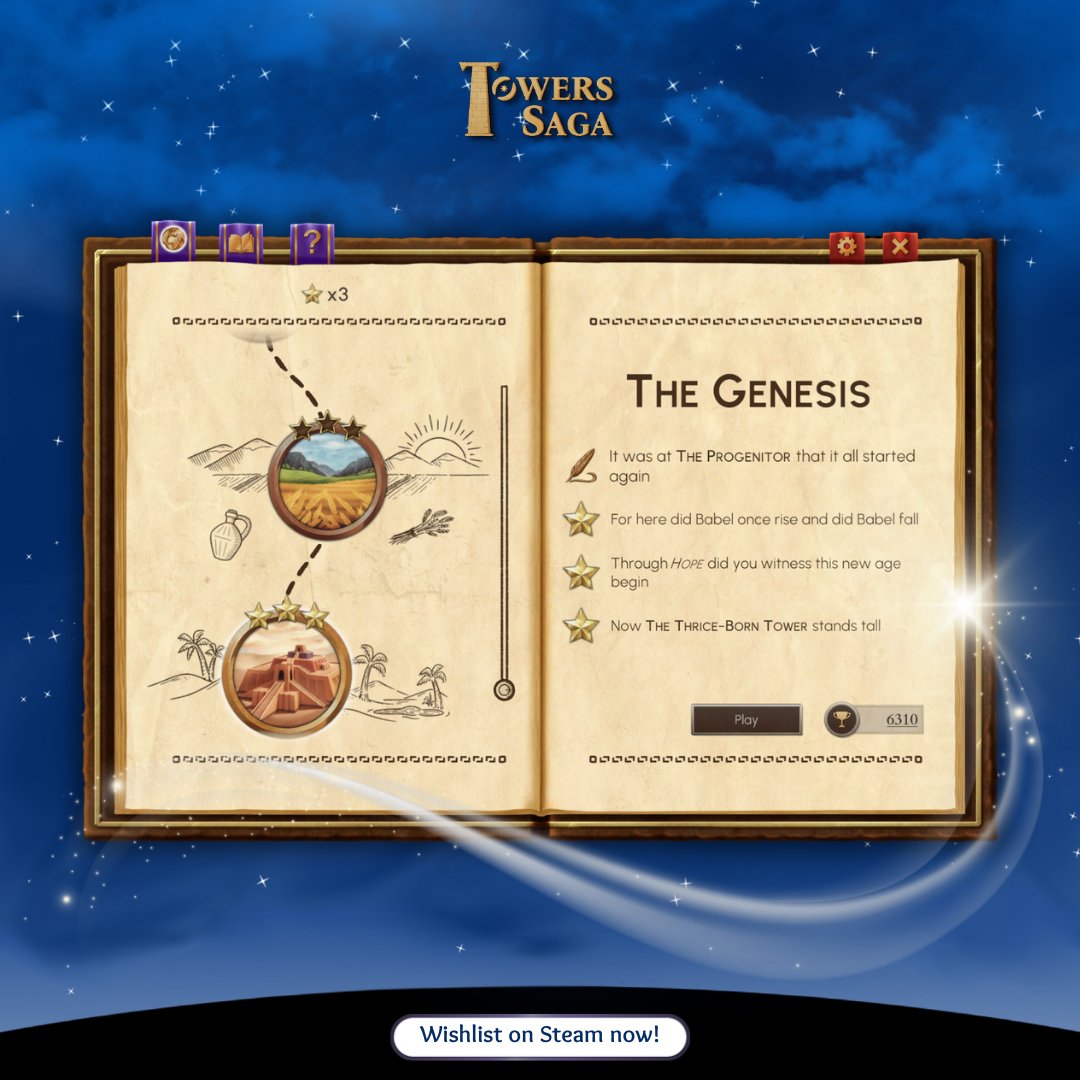 Navigate your journey through this mysterious ancient book 💫

#WishlistWednesday #match3game #indiegames #puzzletime