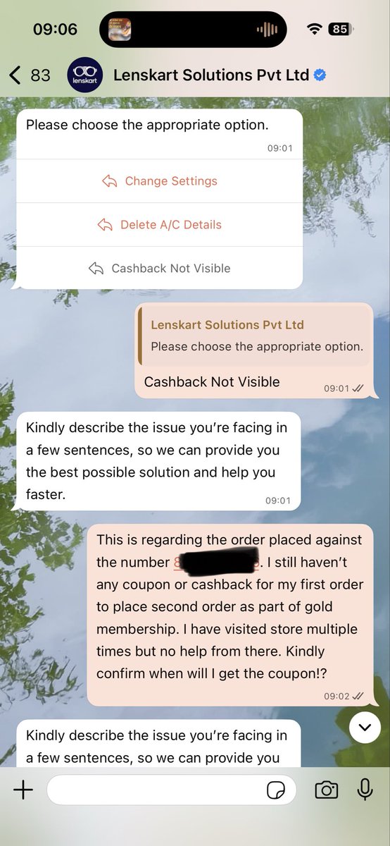 MaverickBatra's tweet photo. @Lenskart_com thank you for using stupid bot! 

We placed an order from one of your flagship store and we were to have buy 1 get 1 and we that time got 1 spectale and was told within 30 days of delivery we can have second but not able to get. Kindly look! https://t.co/QThr46EgkW