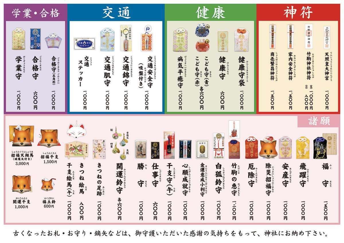 縁起物のお知らせ🐴】 1月7日、新年より授与しておりました午の