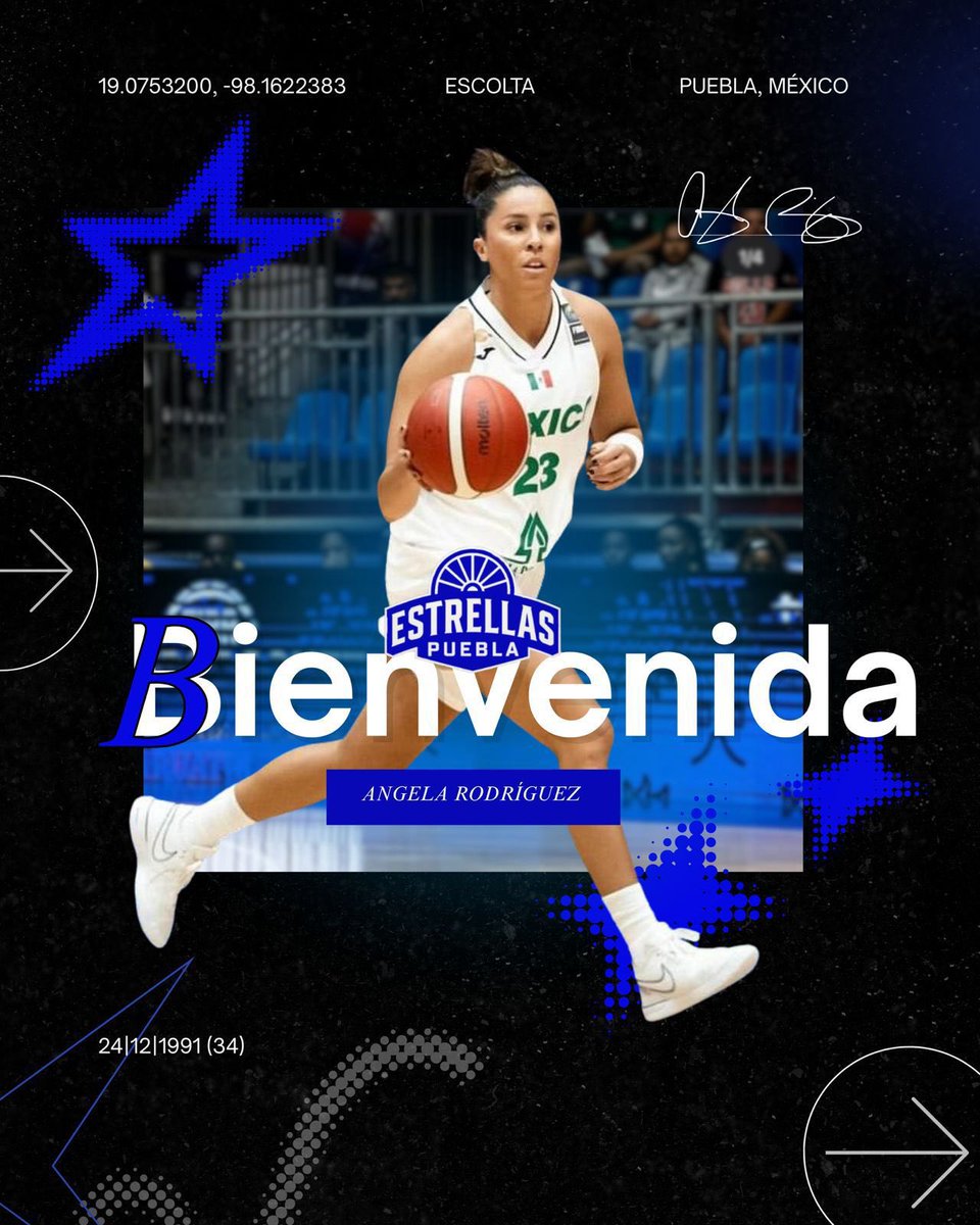 🌟🏀 Ángela Rodríguez llega para brillar con Estrellas de Puebla.